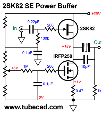 2SK82 Single-Ended Power Buffer