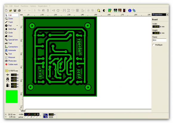 Sprint Layout program tervezés közben