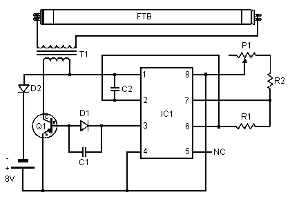 Kapcsolási rajz - beültetés - alkatrészek - Fénycső 6-12V ... 4 lamp t8 emergency ballast wiring diagram 