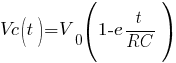 Vc(t)=V_0(1-e t/RC)