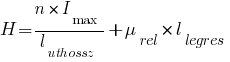 H=n*I_max/l_uthossz+mu_rel*l_legres