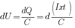 dU=dQ/C=d(Ixt)/C