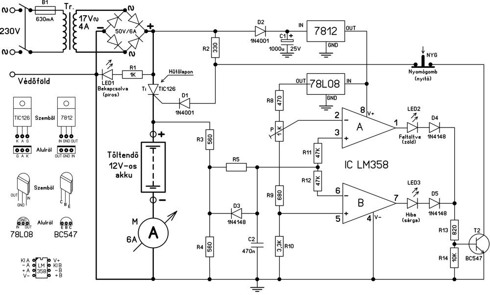 Akkutöltő Elektromos Rajz