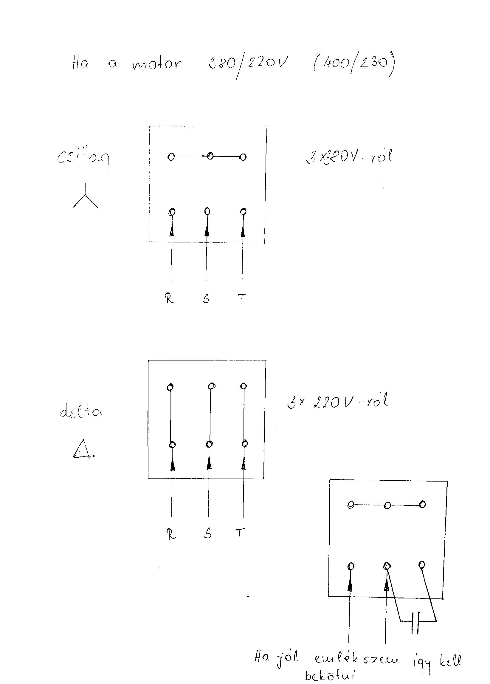 220v 1 Fázis Motor Bekötés Rajz