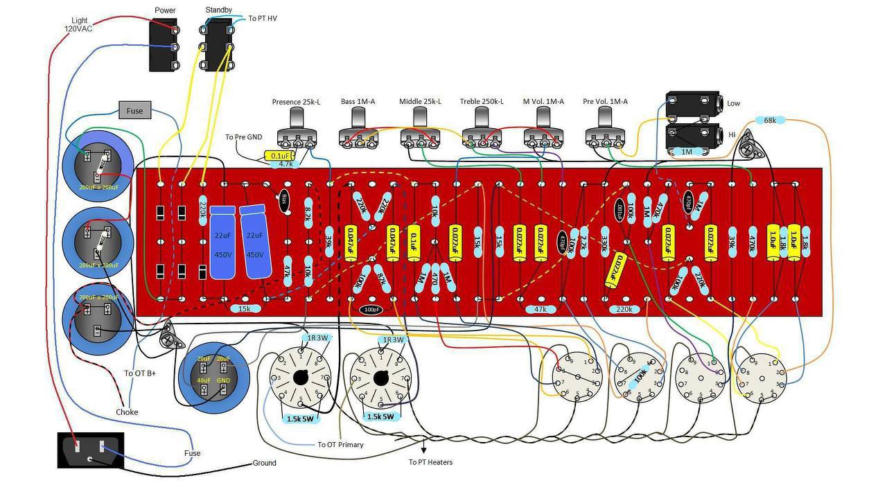 20 Watt Gitárerősítő Tremolós Kapcsolási Rajz