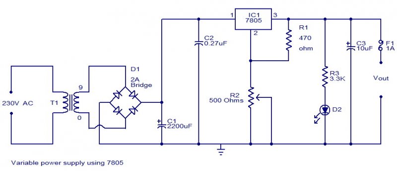 12 V Stabilizátor Rajz